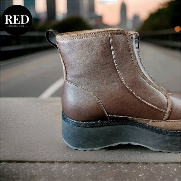 UGG CITYFUNC ZIP BURNT CEDAR LEATHER WATERPROOF ZIP BOOTS - WOMEN'S SIZE 9.5 - Picture 14 of 14